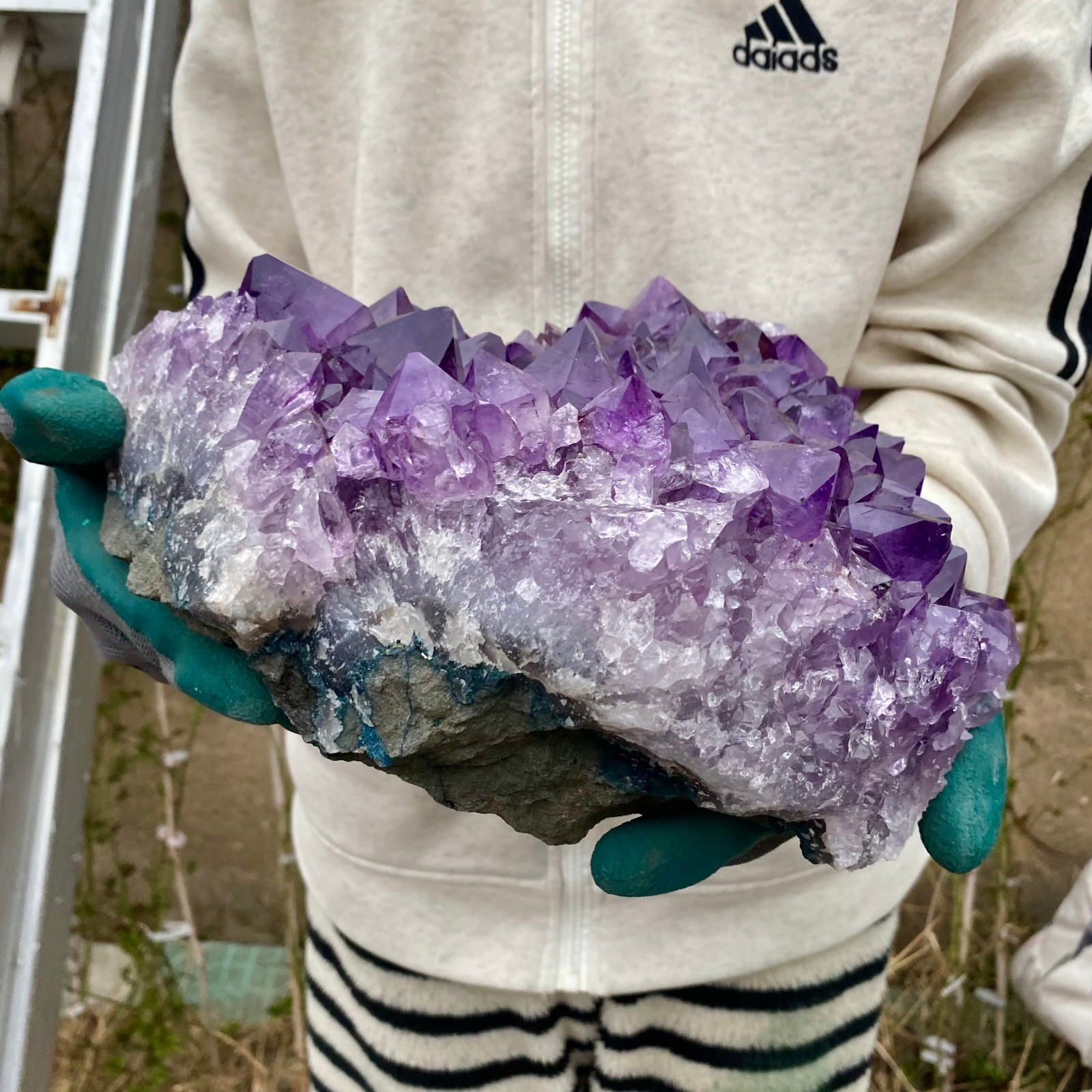 17.21LB Natural Amethyst geode quartz cluster crystal specimen energy healing