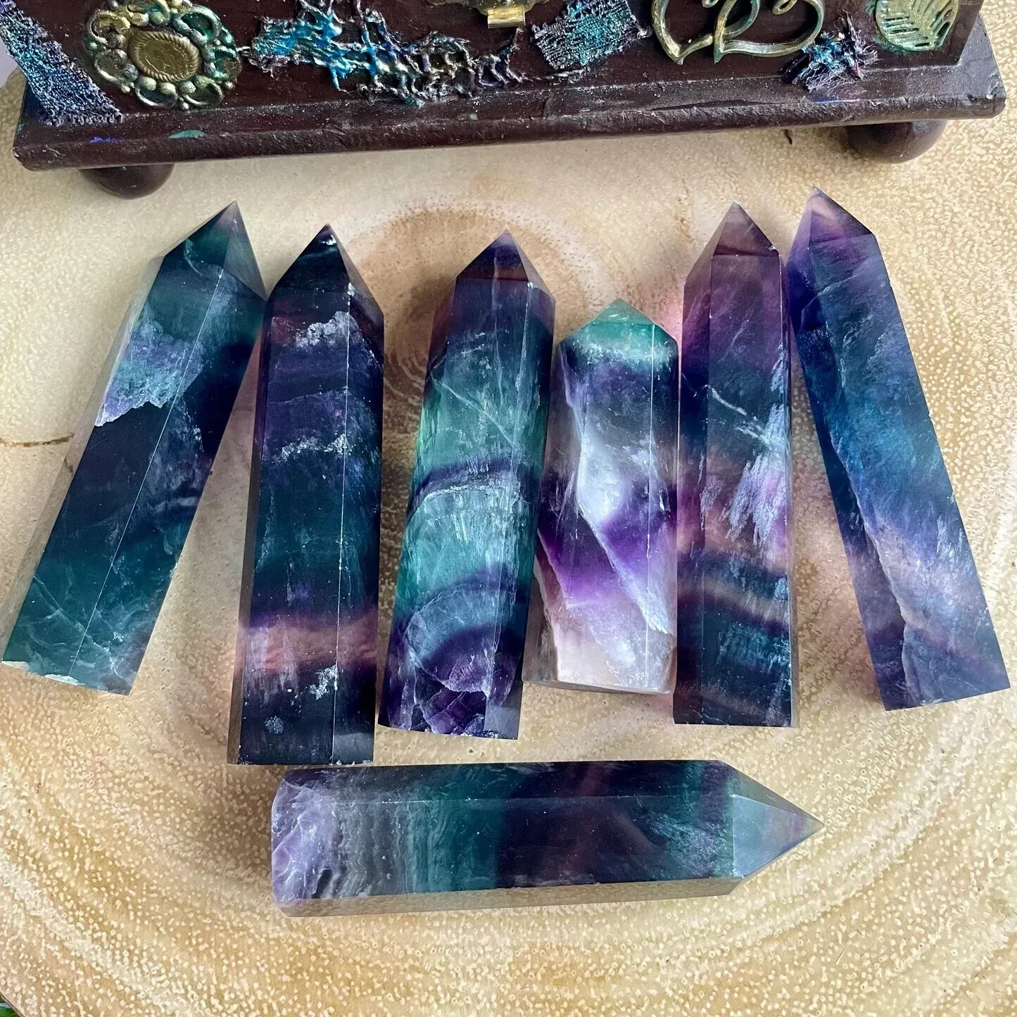 Rainbow Fluorite AAA Exceptional High Grade Quality with Fire Flash Prism Tower