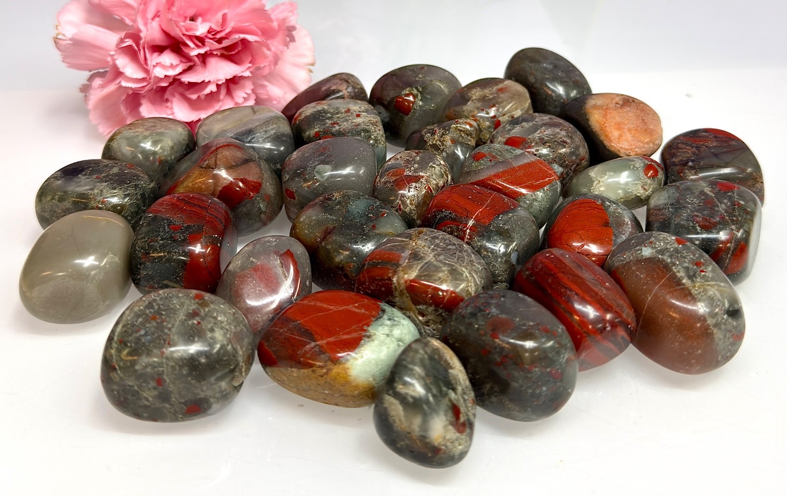 Wholesale Lot 2 Lbs Natural Bloodstone Tumble Stone Healing