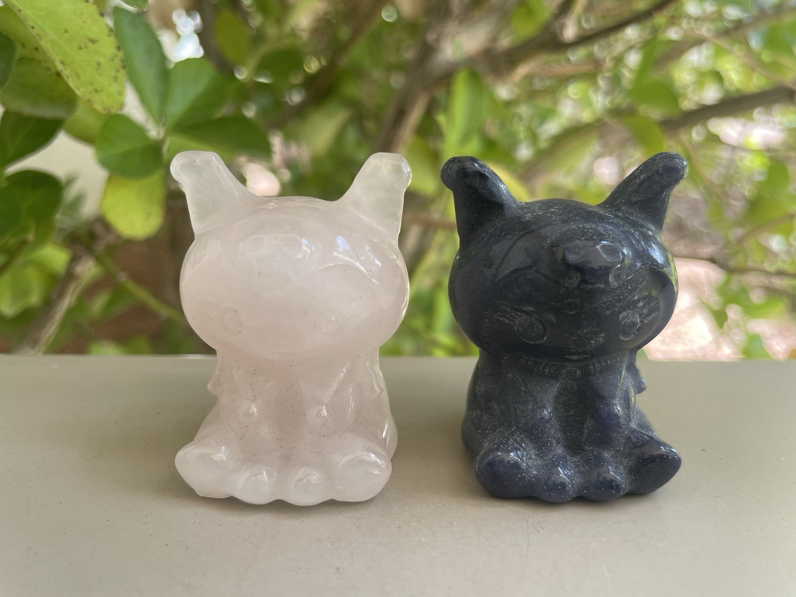 Blue Aventurine/Rose Quartz Crystal/Gemstone Kuromi Carving 2×1.5″ (Price For 1)