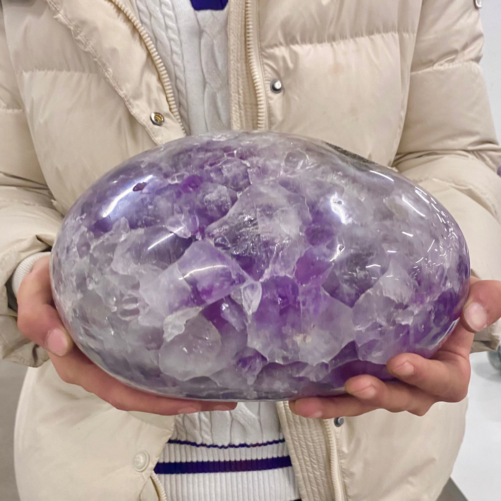17.41LB Large Natural Amethyst geode quartz cluster crystal specimen Healing