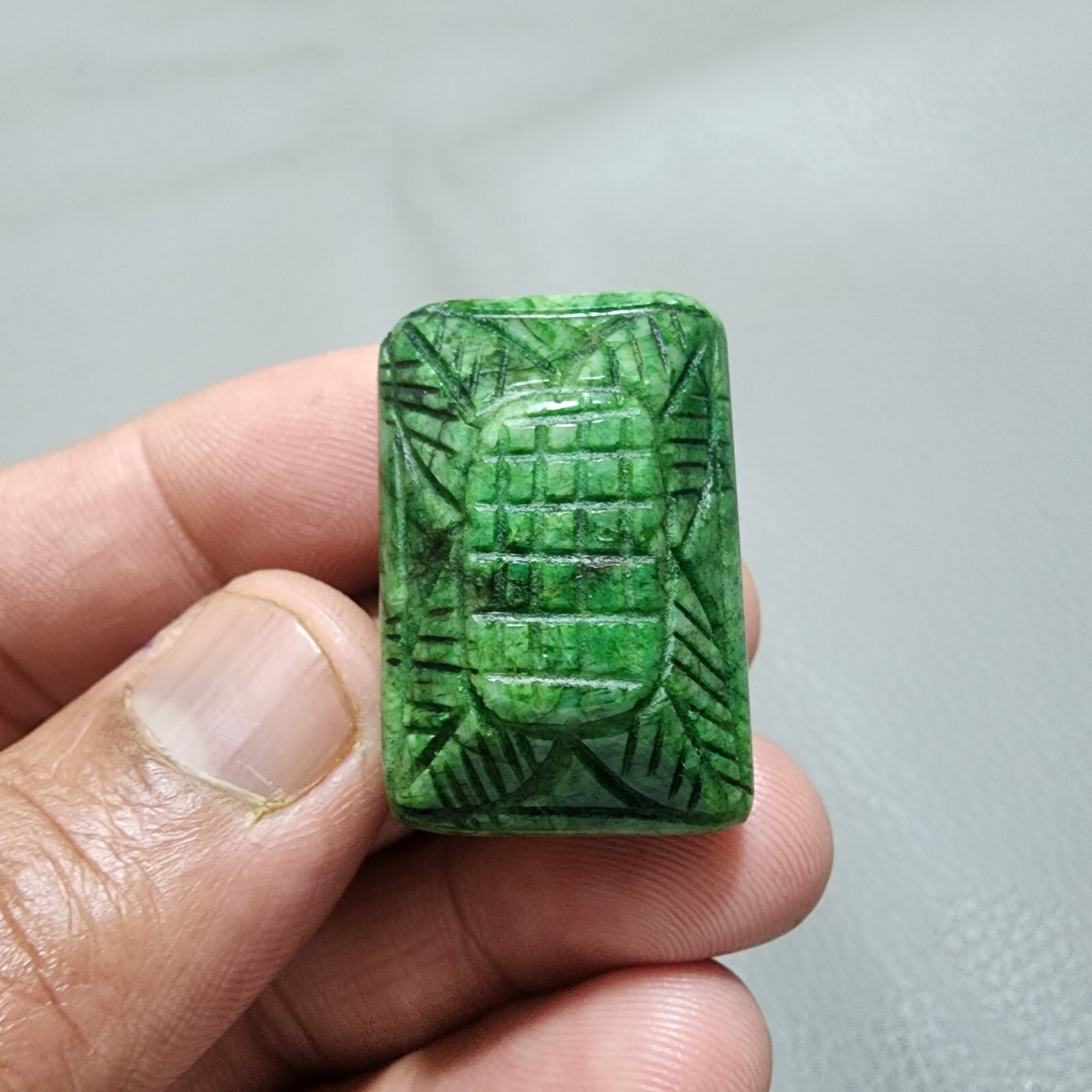 Ultimate A+ 113 Ct Green Brazilian Emerald Carving Loose Gemstone Jewelry Making