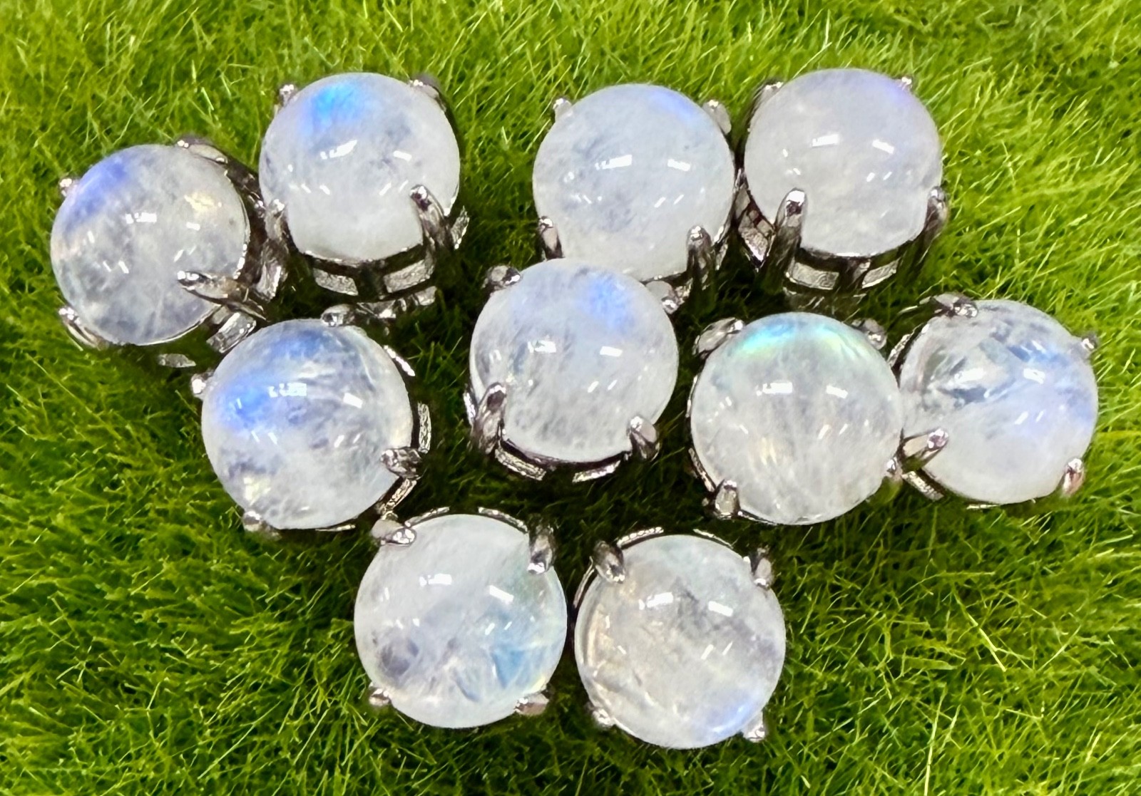 Wholesale 5 Pairs Natural Moonstone Stud Earring 7mm