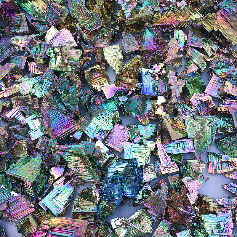 30g Natural Aura Rainbow Titanium Bismuth Quartz Crystal Stone Specimens Healing
