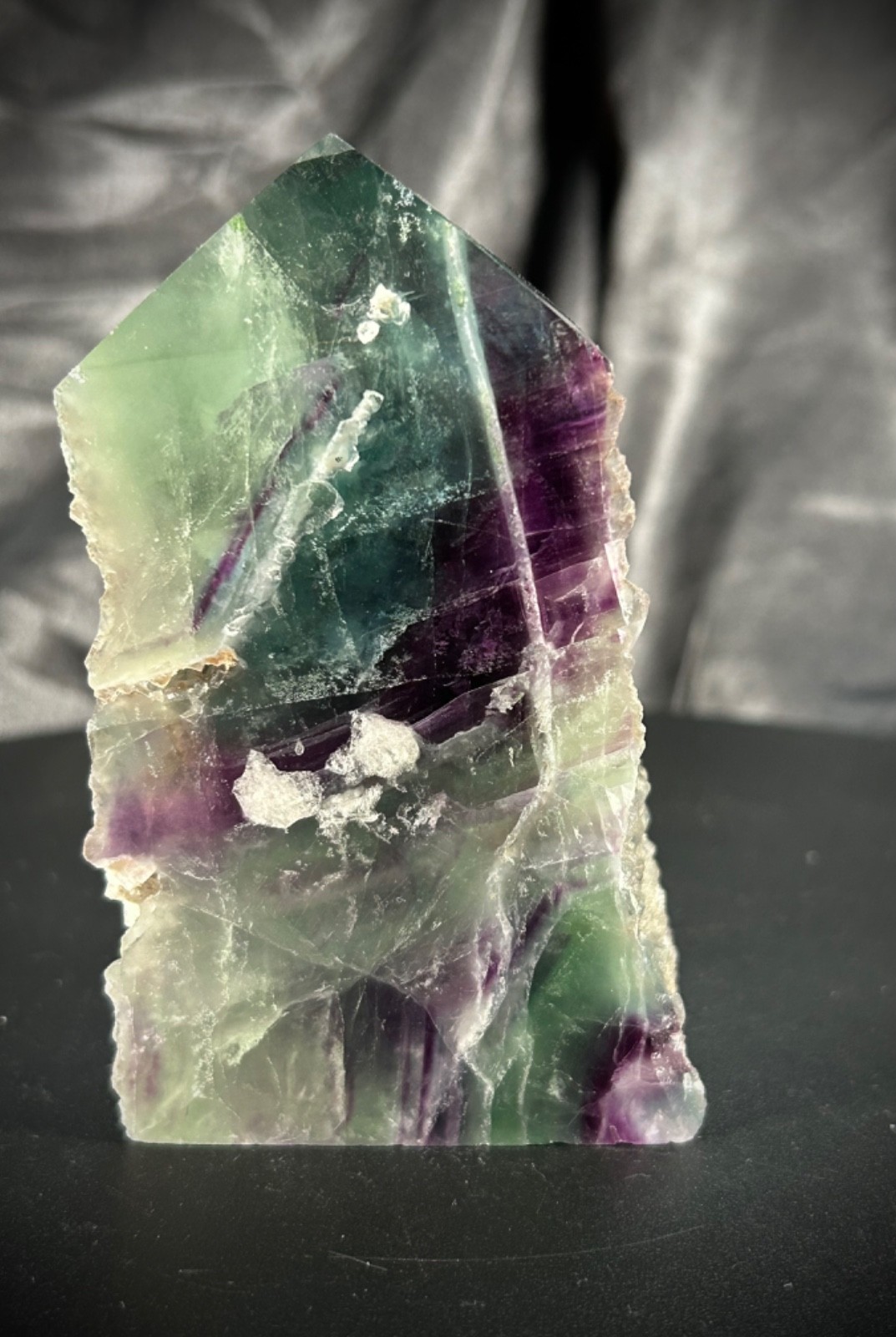 3.93″ Rainbow Fluorite Tower 2 Polished/2 Natural Sides 11.5oz (327 grams)