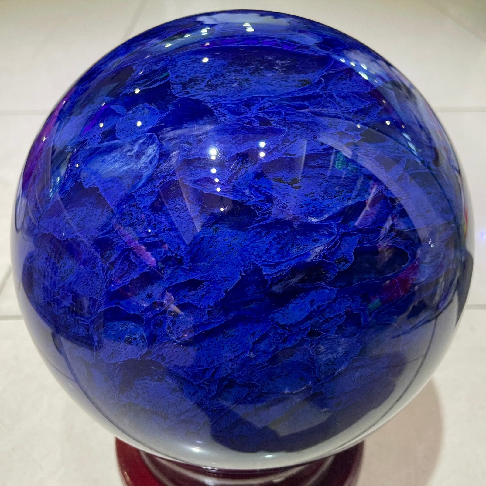 20.9LB High quality blue Smelting Quartz stone big ball Quartz Sphere