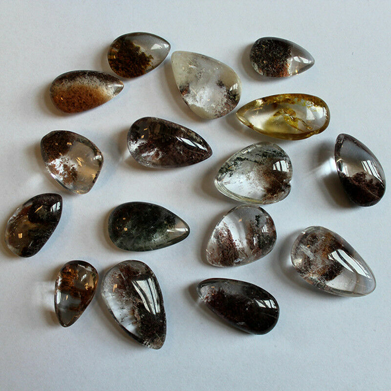 Natural Green Ghost Stone Crystal Quartz Gemstone Specimen Healing Stone