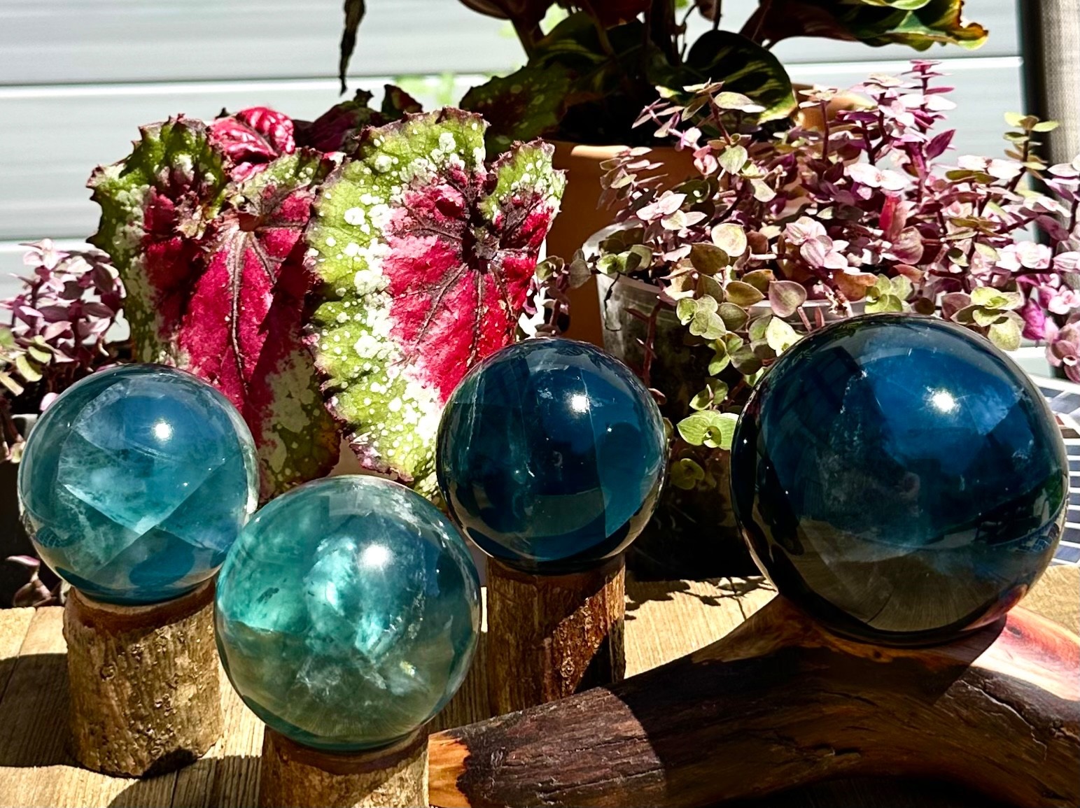 Wholesale Lot 4-5 PCs Natural Blue Fluorite Sphere Crystal Ball Healing