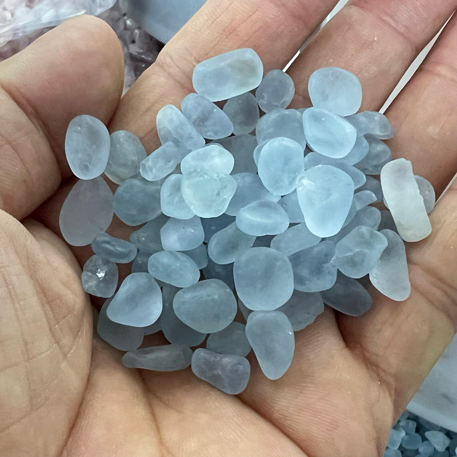 100g Beautiful Tumble celestine Crystal Bulk Polished Stone Reiki Healing