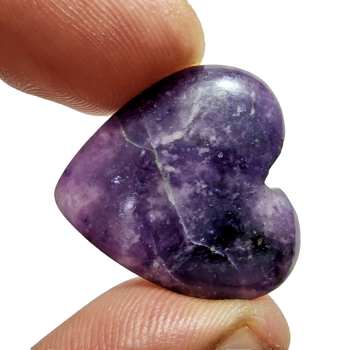Excellent Lapidolite Crystal Heart Shape – 52 Ct Cabochon Loose Gemstone Jewelry