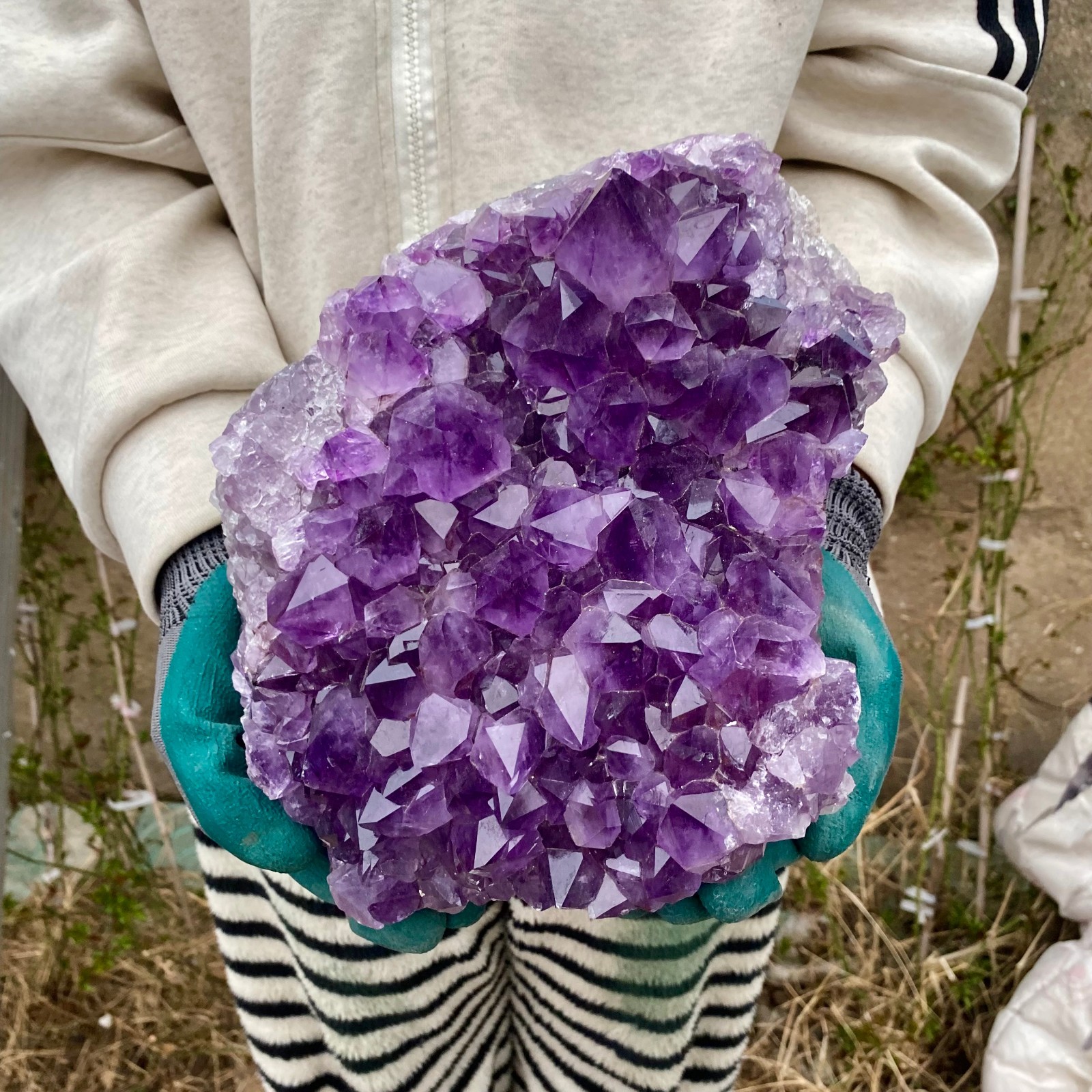 17.21LB Natural Amethyst geode quartz cluster crystal specimen energy healing