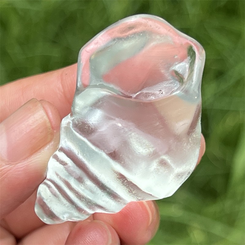 2″ Carved Blue smelting whelk skull quartz crystal skull Pendant Healing 1PC