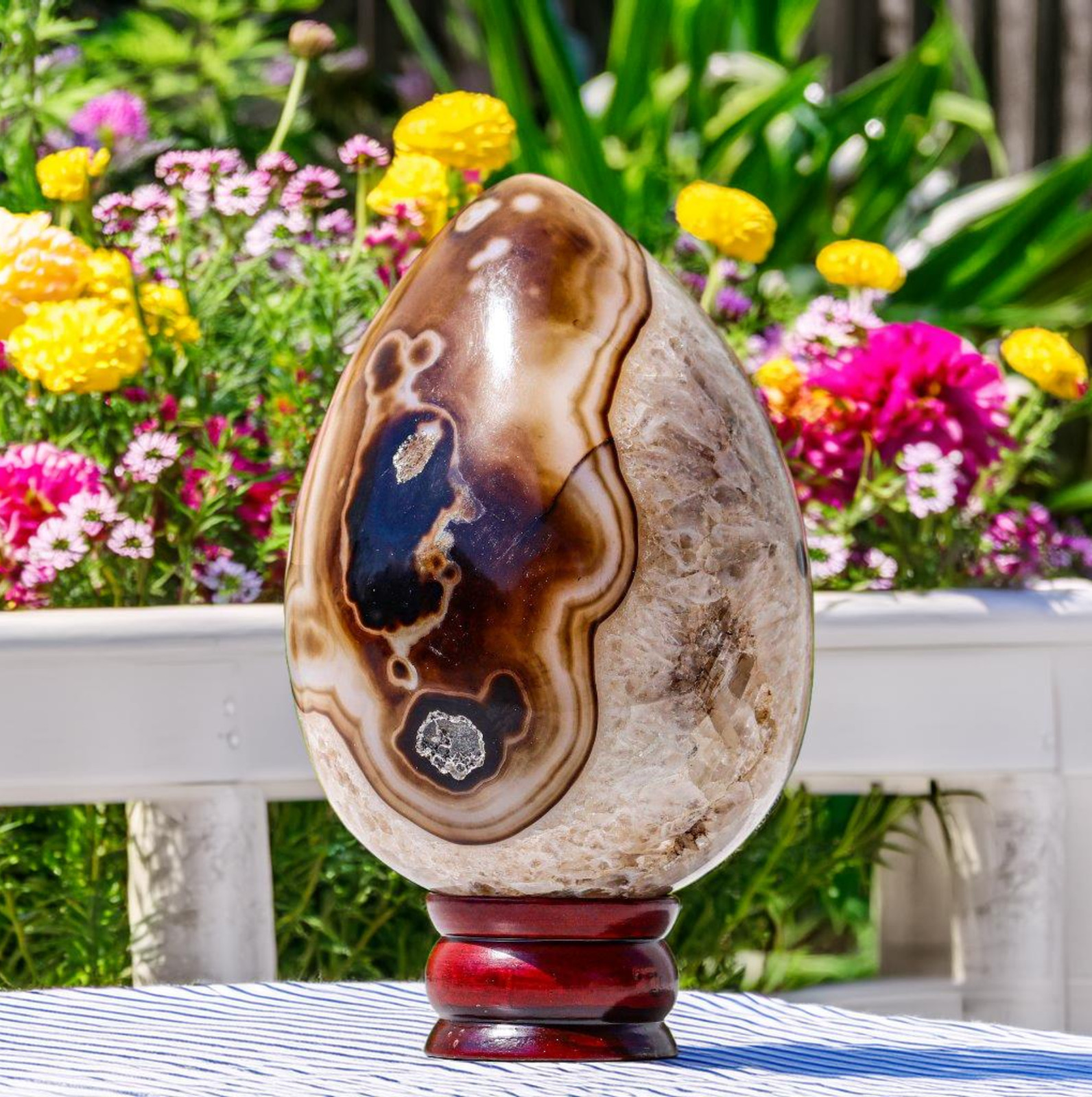6″ Brown Botswana Agate Healing Spirit Aura Power Reiki Energy Chakra Stone Egg
