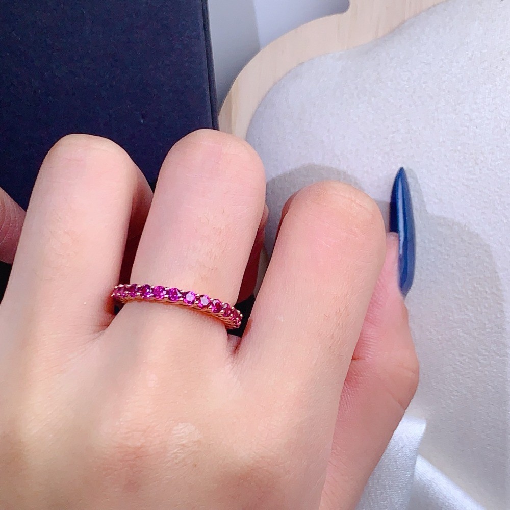 Natura garnet open Adjustable ring Gemstone Jewelry S925 Silver Plated 18K Gold
