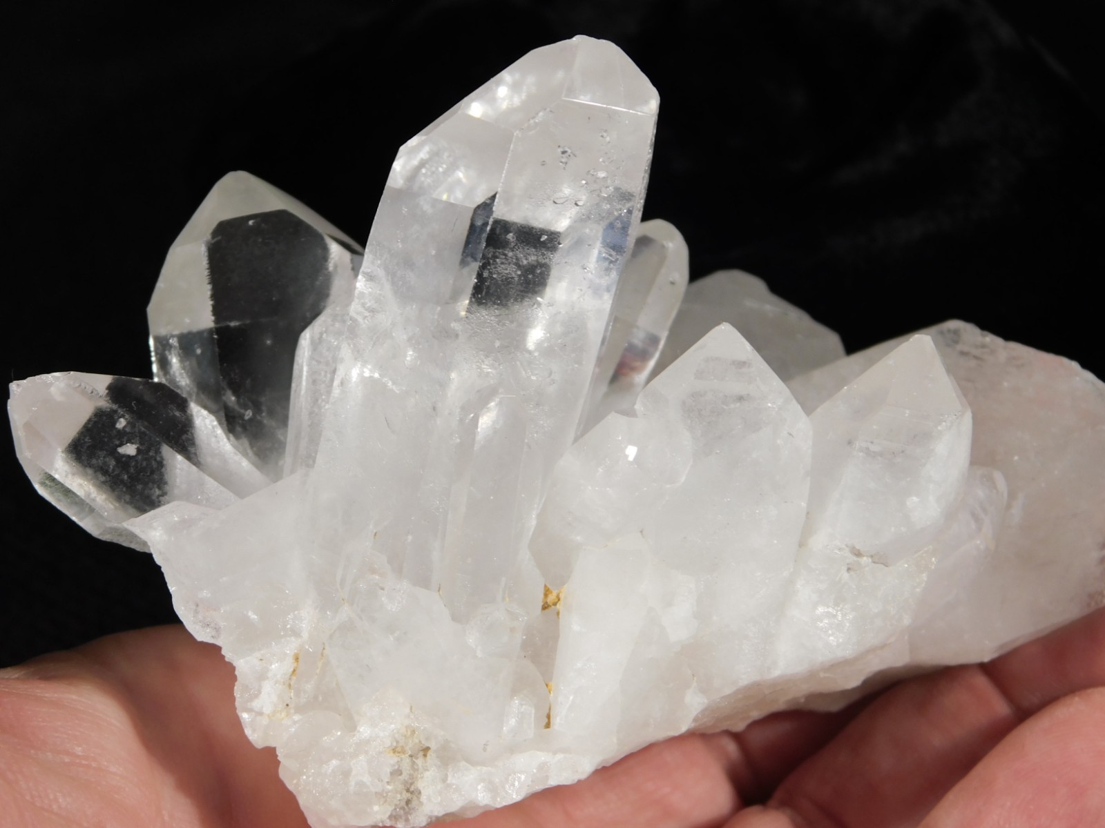 TRANSLUCENT Points! Nice and Natural QUARTZ Crystal Cluster Brazil 282gr