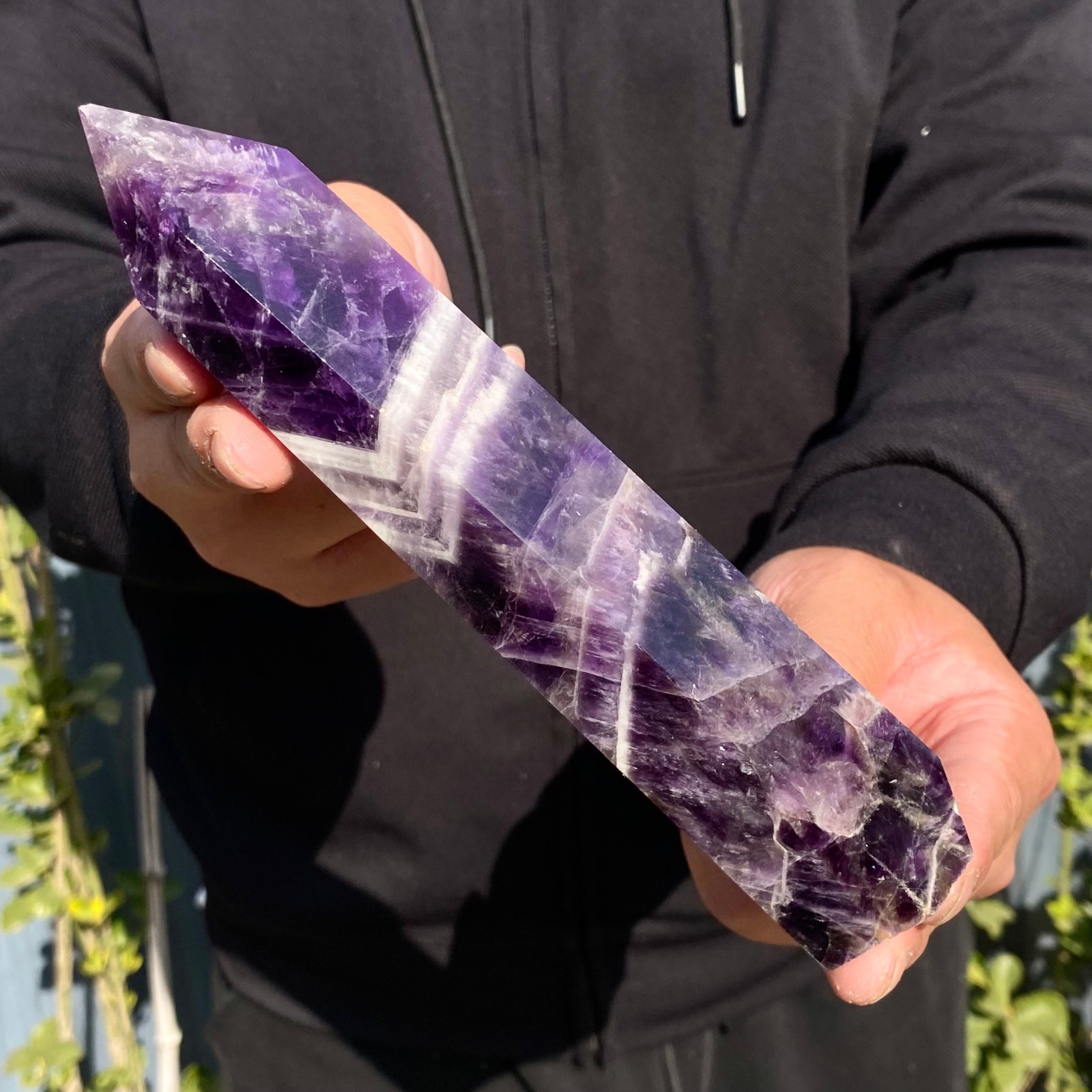 1.16LB Natural Dream Amethyst Crystal Column Magic Wand Obelisk Point Healing