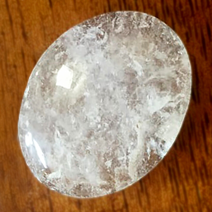 Natural Quartz Crystal Palm Stone Polished Worry Stone Energy Healing Reiki Cab