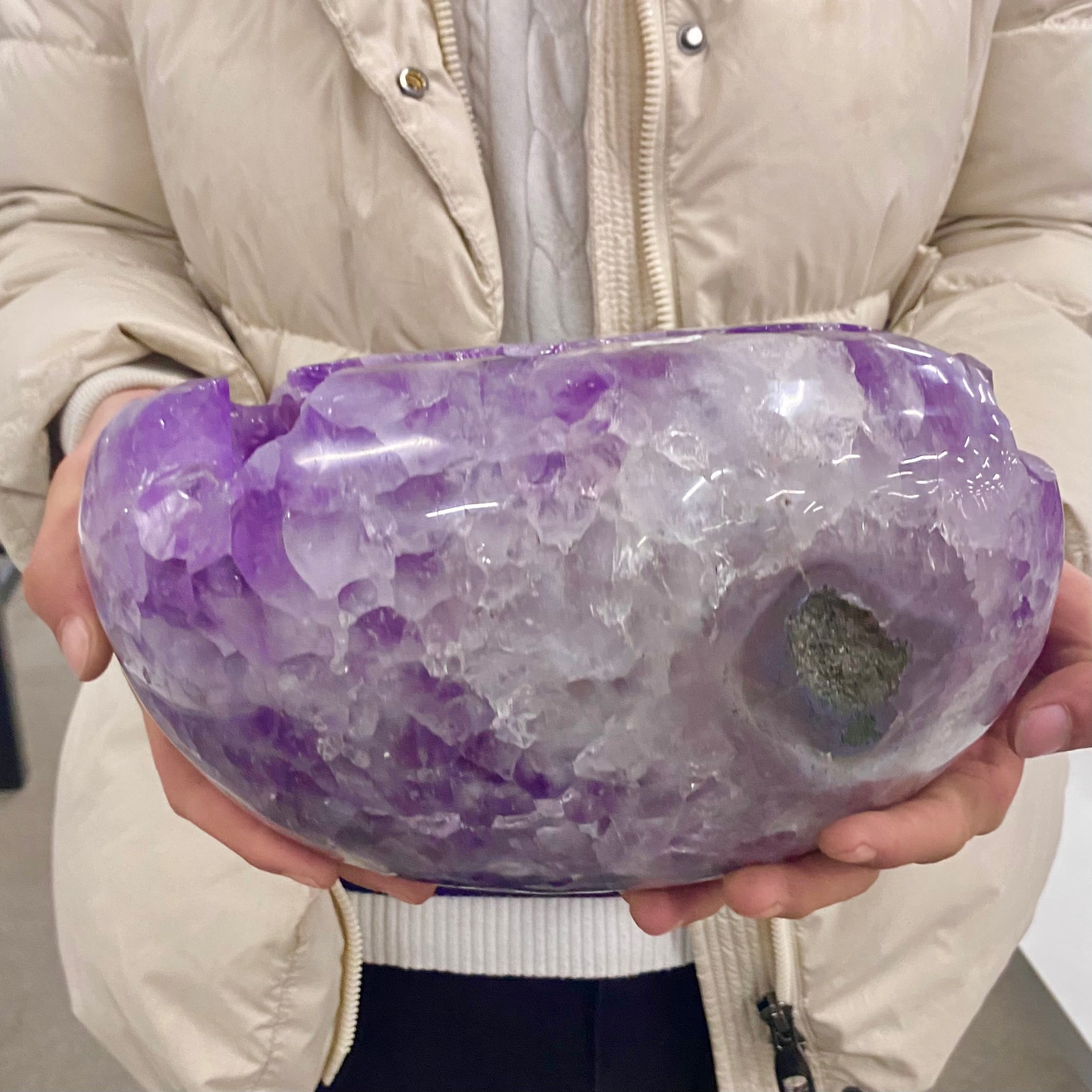 17.41LB Large Natural Amethyst geode quartz cluster crystal specimen Healing