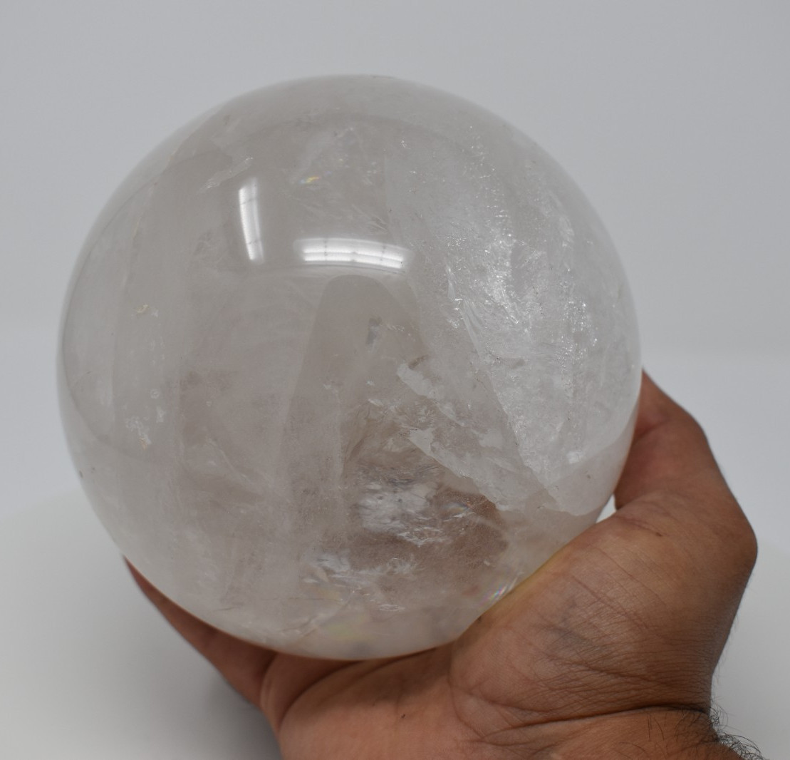 Large Quartz Crystal Sphere 3289 grams (7 lb 4 oz) 133 mm