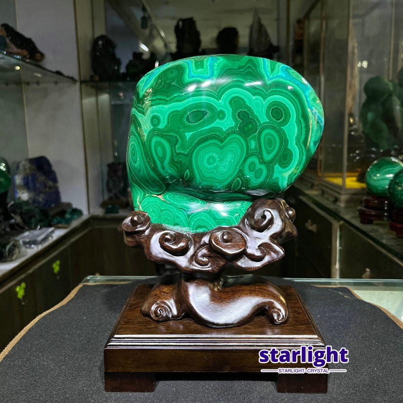 13LB Natural Malachite Mineral freeform specimen Reiki Stone Healing+BASE