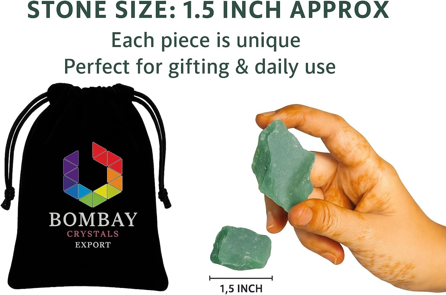 Natural Raw Green Jade Stone – 1 Pc (3–5 cm) for Crafts & Décor