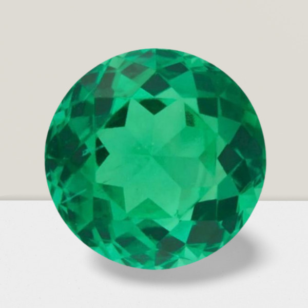 Emerald Round Cut Gemstone 3.51 Cts – 10 mm Vivid Loose Gem
