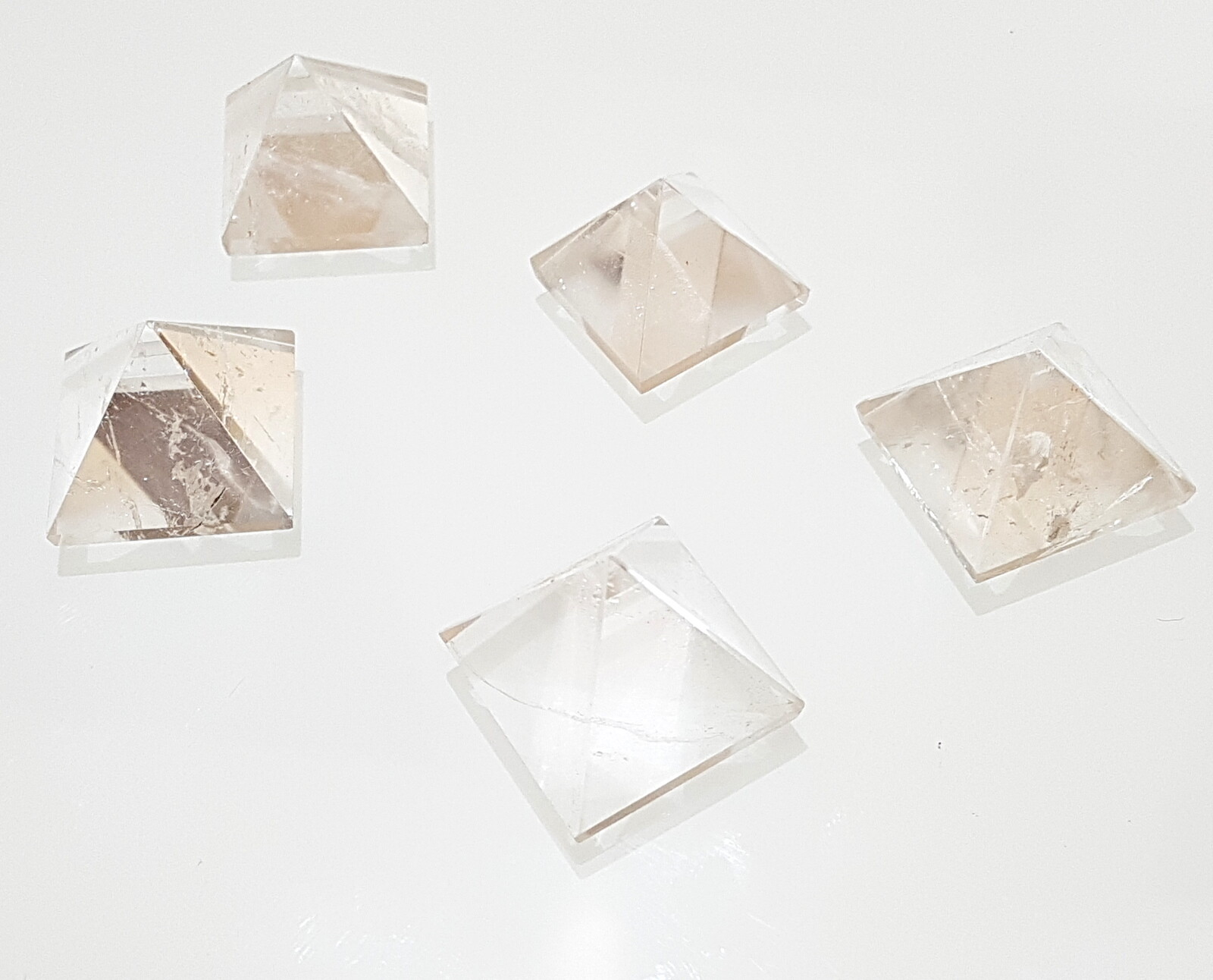 Lot of 5 Natural Crystal Quartz Pyramid Combo, Genuine Himalayan Crystal