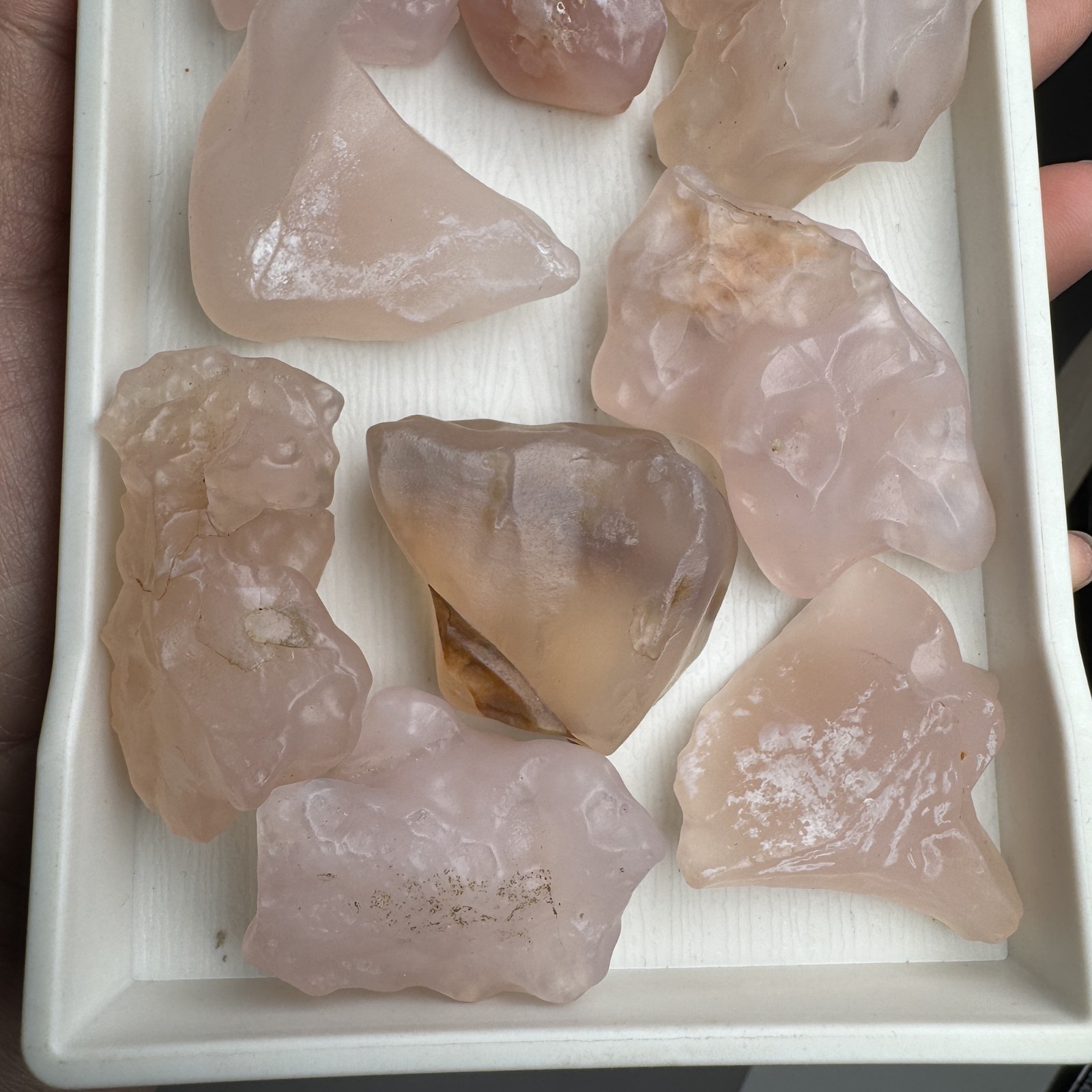 400 grams Raw & Natural Alxa Gobi Icy-Pink Agate, Inner Mongolia-383