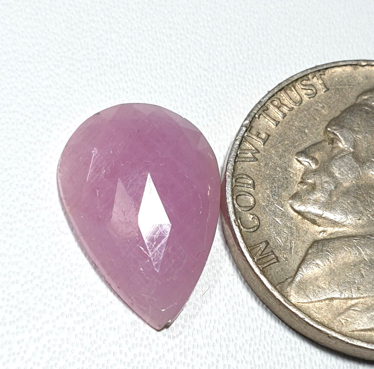 100% Natural Pink Sapphire 10.50×15.50 MM Pear Shape Slice Faceted Cut 4.50