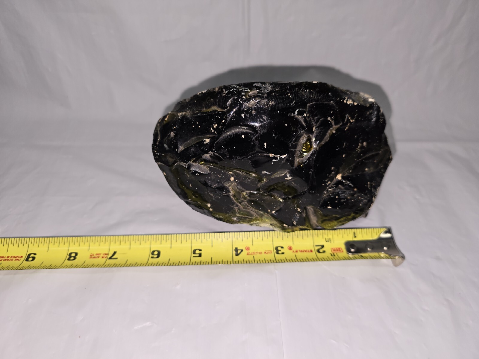 Unknown crystal / slag glass / gem stone / obsidian 3.2 lbs Dark Green