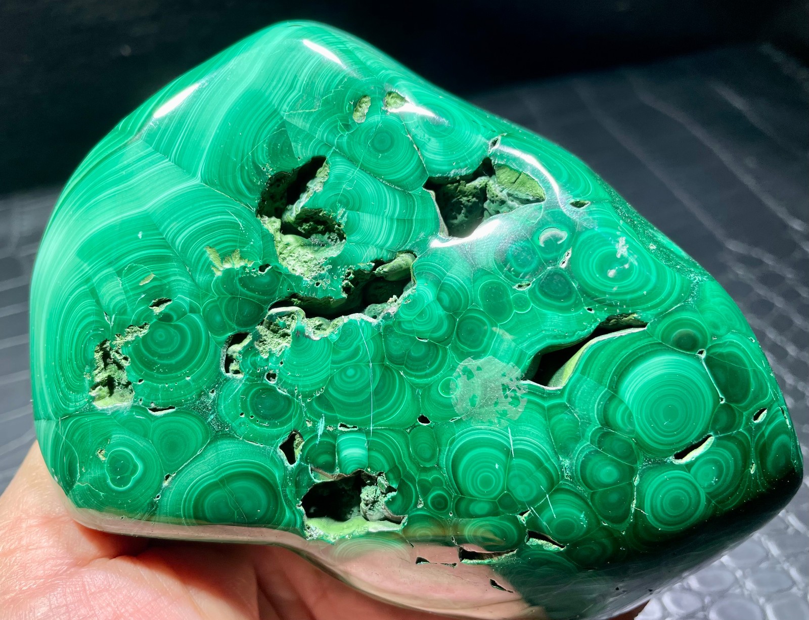 923g Natural Congolese gold malachite hand-polished piece of crystal for healing