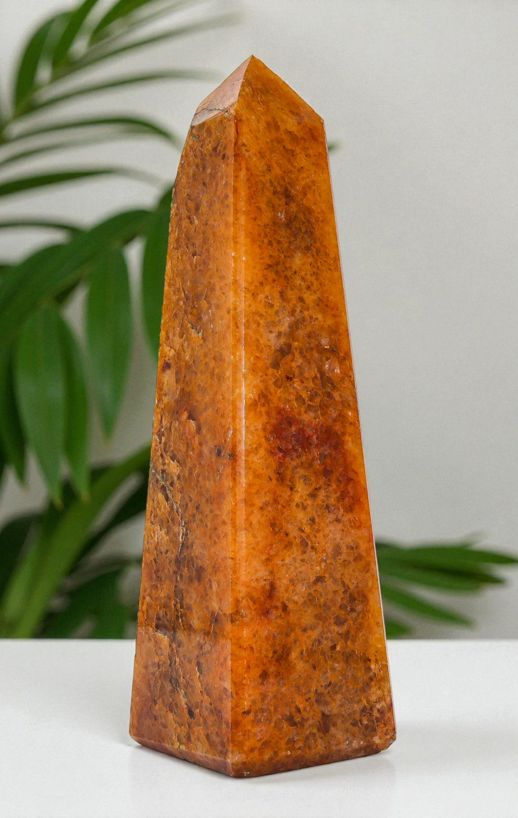Superb GOLDEN HEALER QUARTZ Crystal Tower Healing Wand Stone Decor Gift 205mm