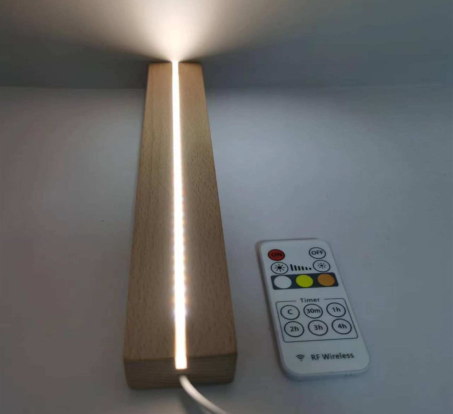 1 Pcs LED Light Display Pedestal Wooden Rectangle LED Lighted Base Stand 11.81 I