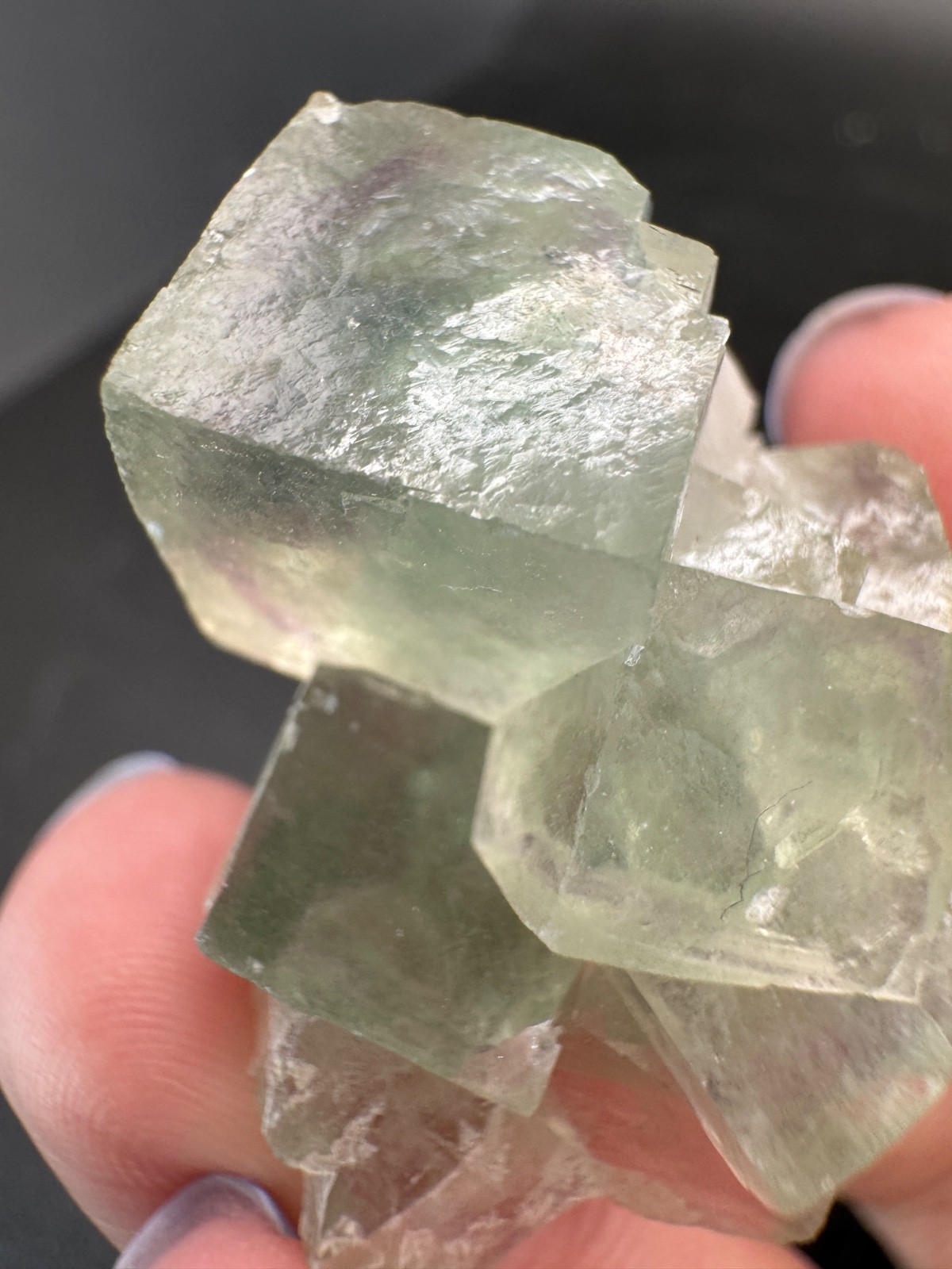 6637 Green Cubic Fluorite on Quartz Inner Mongolia 20g