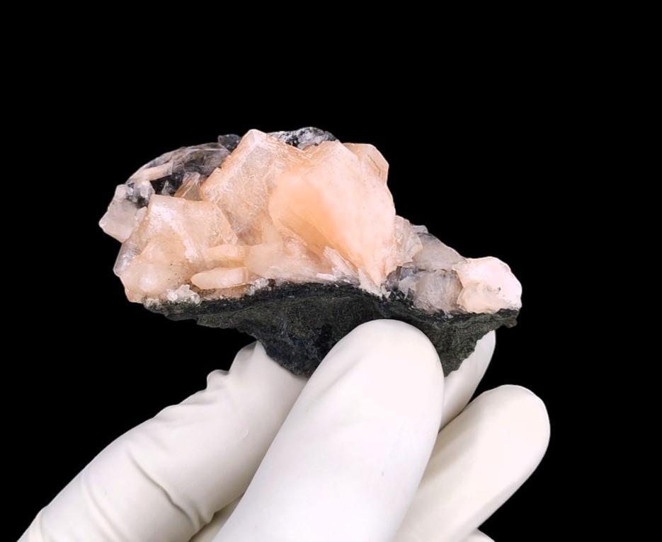 Natural Stilbite On Black Chalcedony Minerals #108
