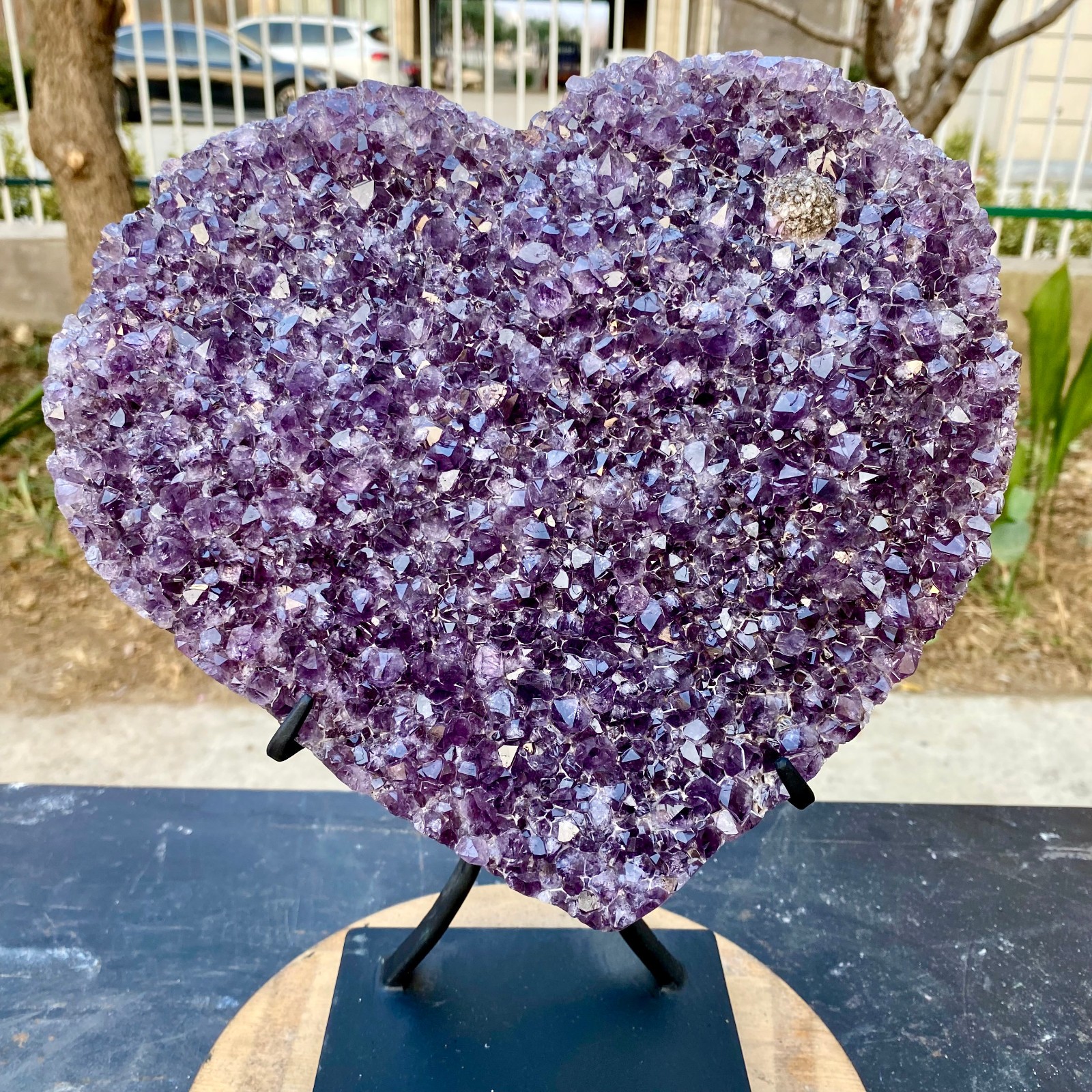 12.34LB Natural Amethyst Agate Quartz Crystal heart palm Mineral Reiki Healing