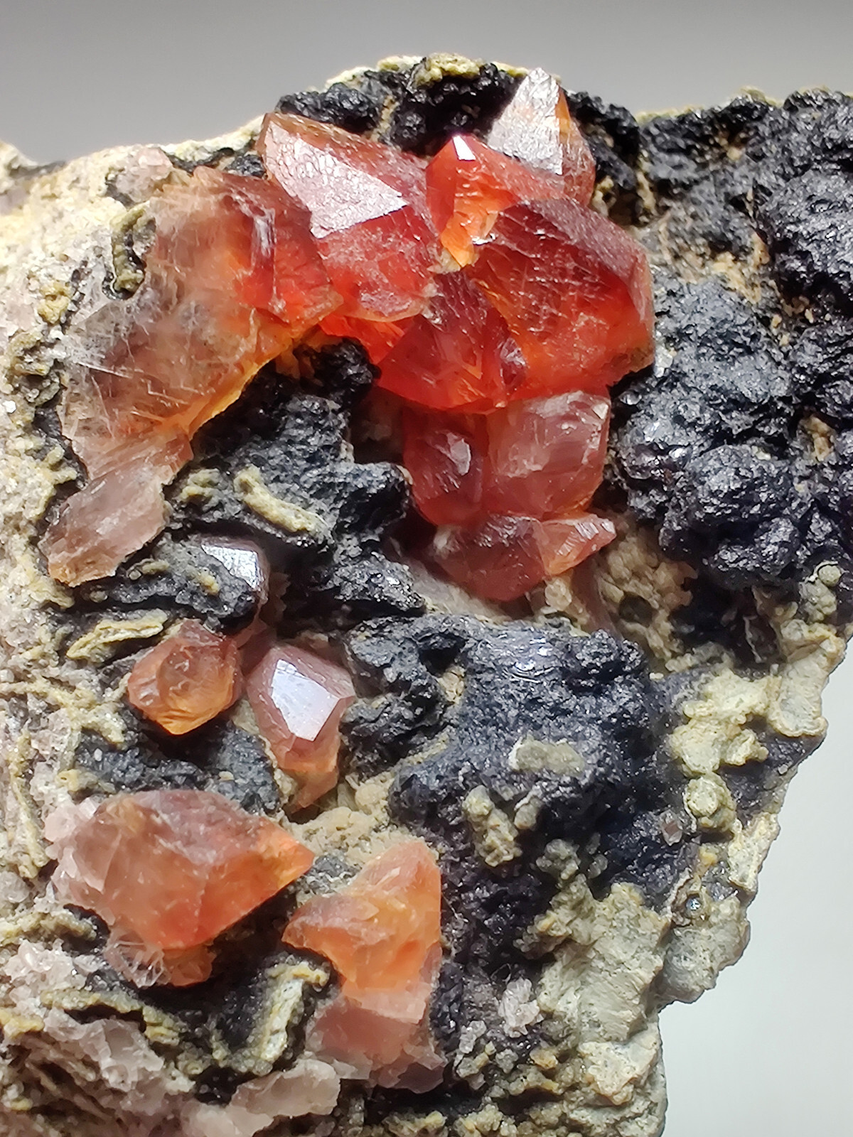 Rhodochrosite crystals on matrix. Uchucchacua Mine, Lima, peru. 30 grams.