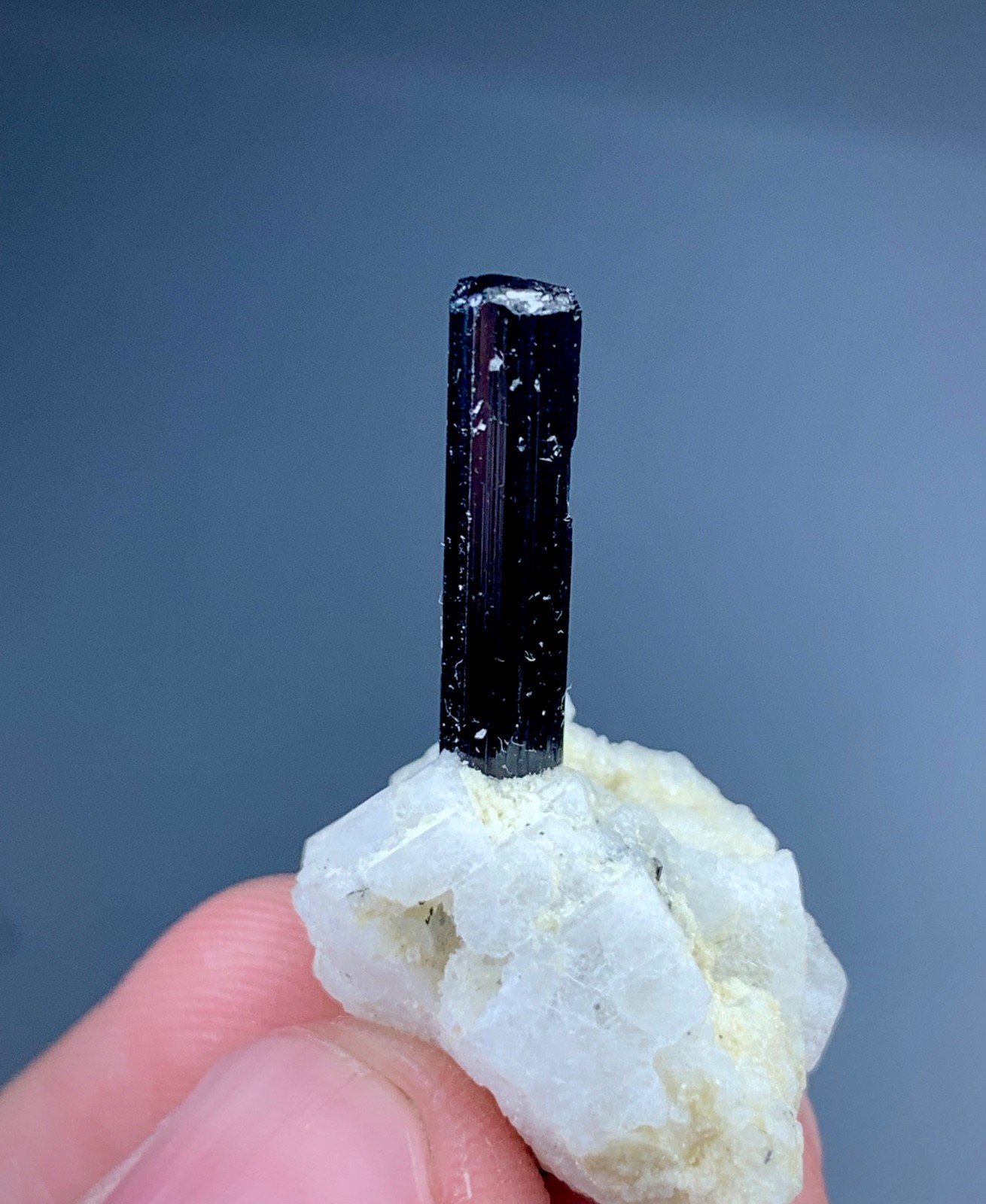 Natural Black Tourmaline With Quartz Crystal Specimen From Pakistan (25 carats )