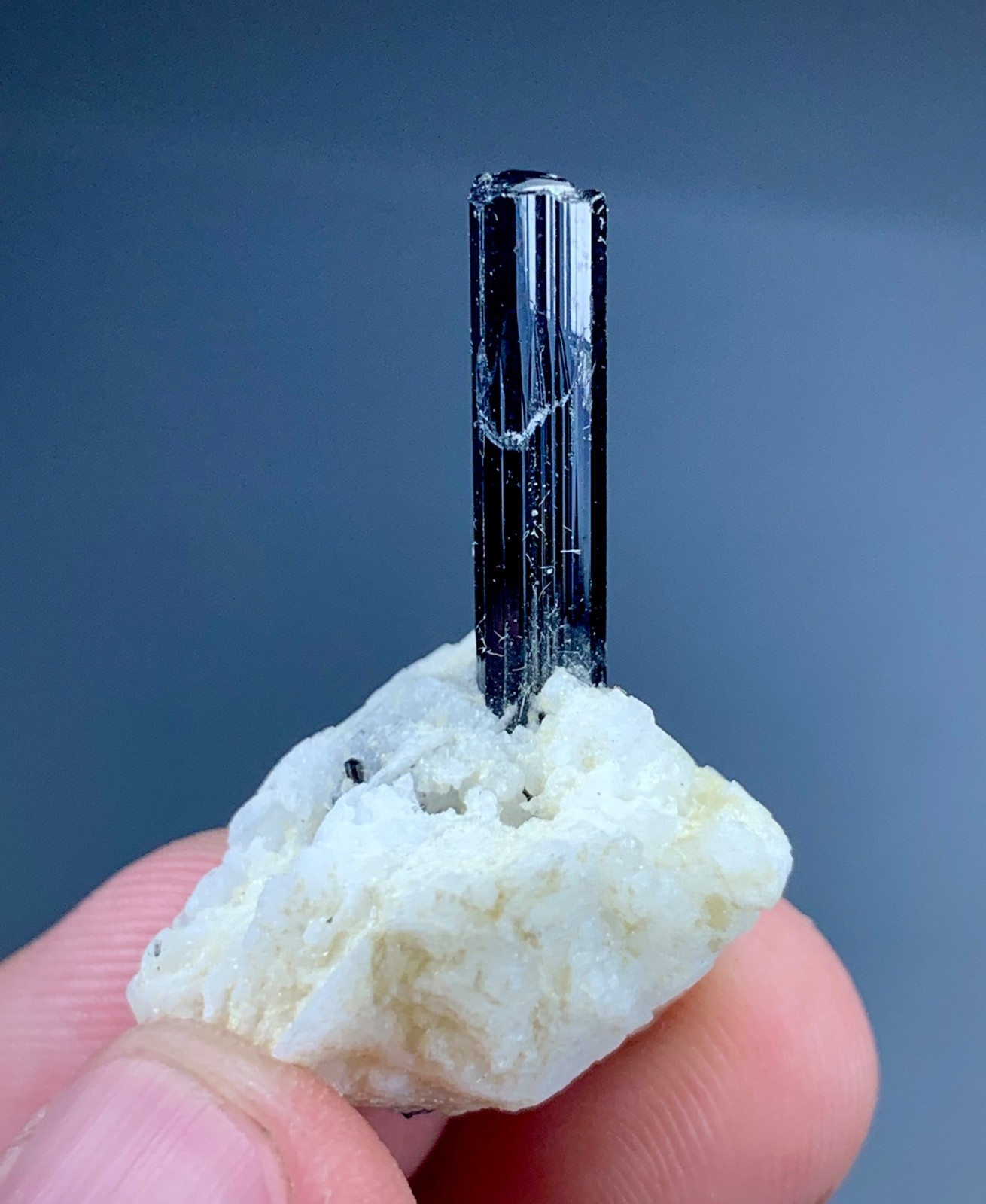 Natural Black Tourmaline With Quartz Crystal Specimen From Pakistan (25 carats )
