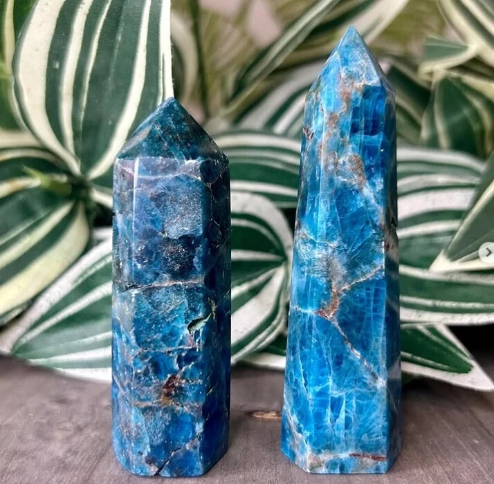 Natural Apatite Healing Crystal Tower Point Wand Reiki Obelisk Home Decor Gift