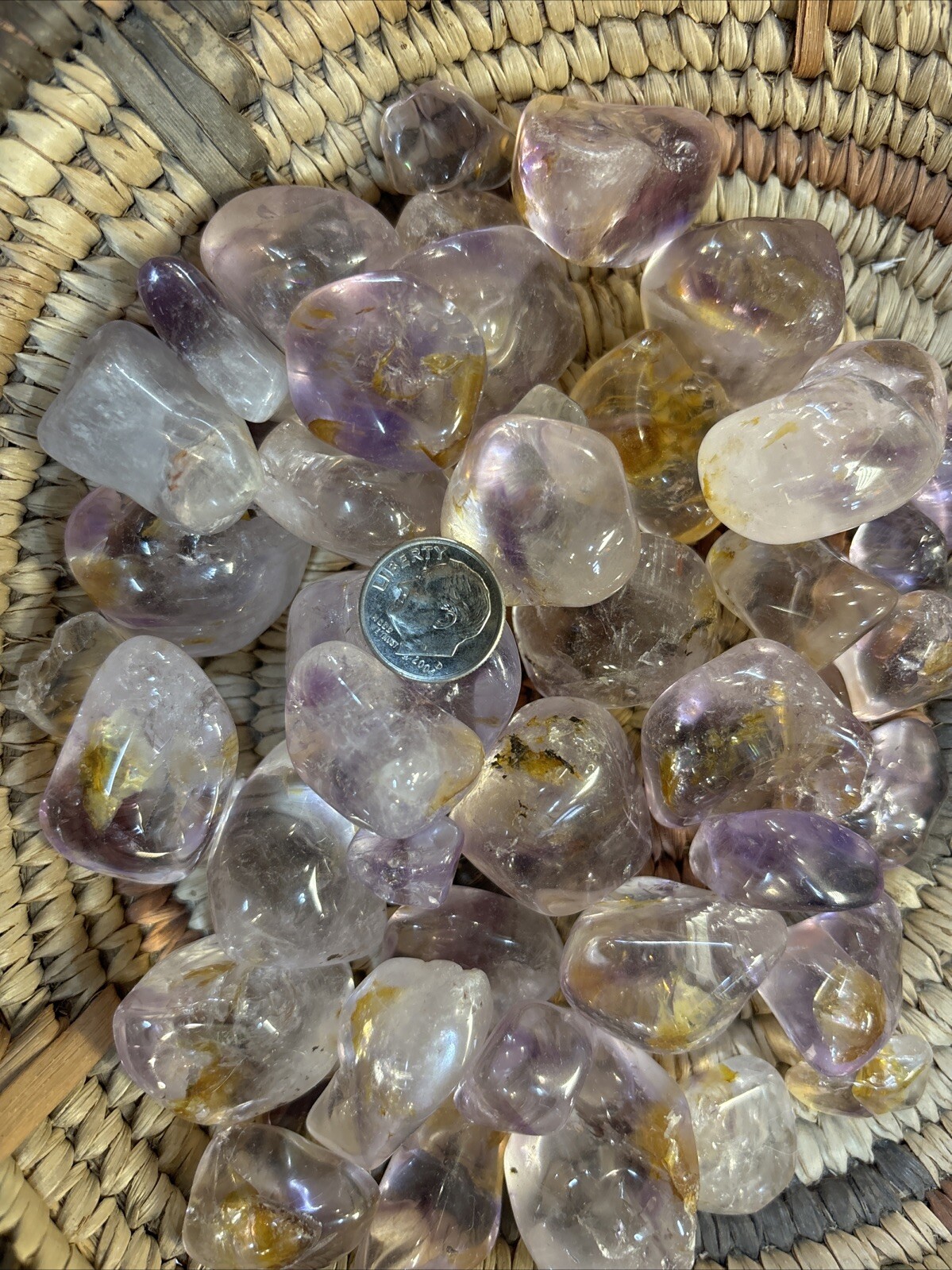 1 Piece Tumbled Ametrine Average Size 20 Grams