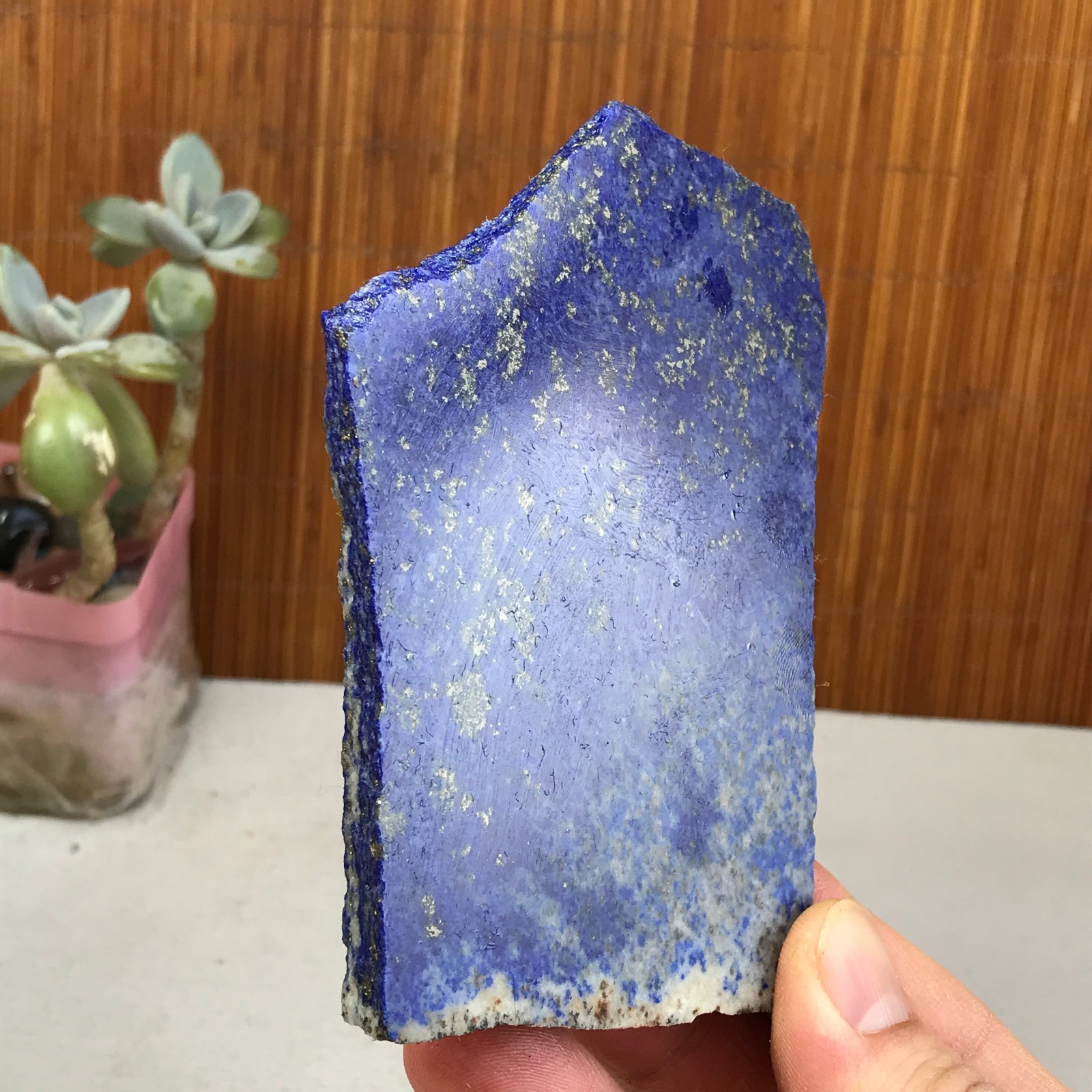106-75-9mm Rare lapis lazuli Slab/Slice semi-precious stone specimen 149g A2912