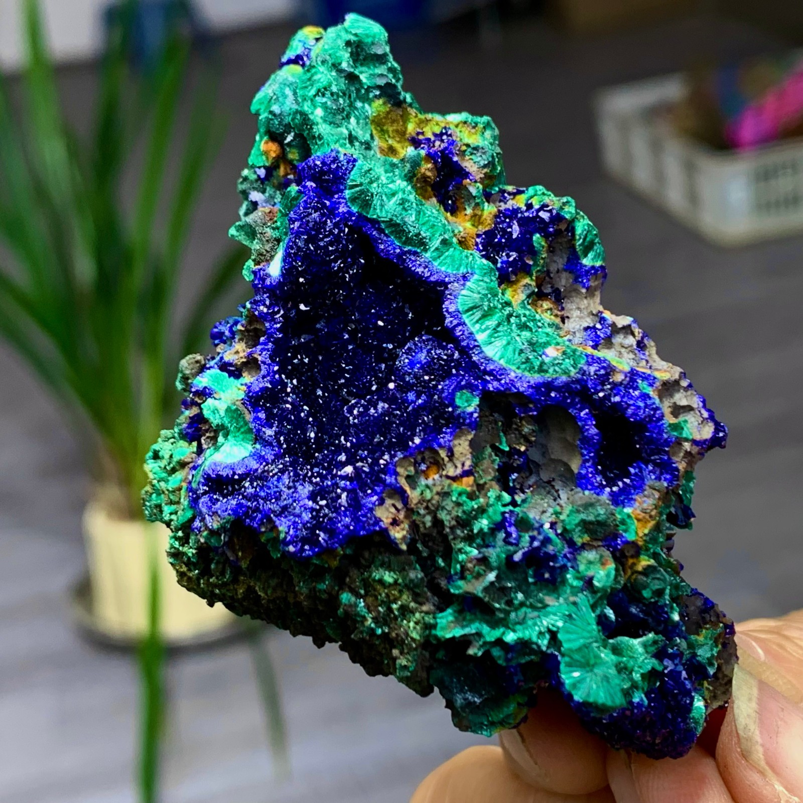 100G BEST Natural Azurite/Malachite crystal minerals specimens D503