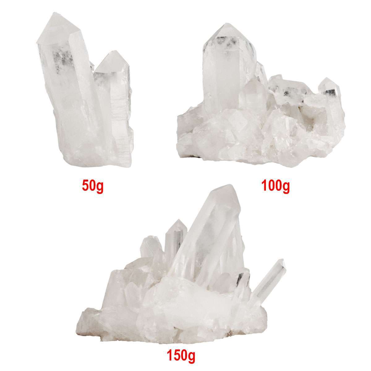 50g/100g/150g Large Natural Clear Quartz Crystal Cluster Stone Specimens Gift