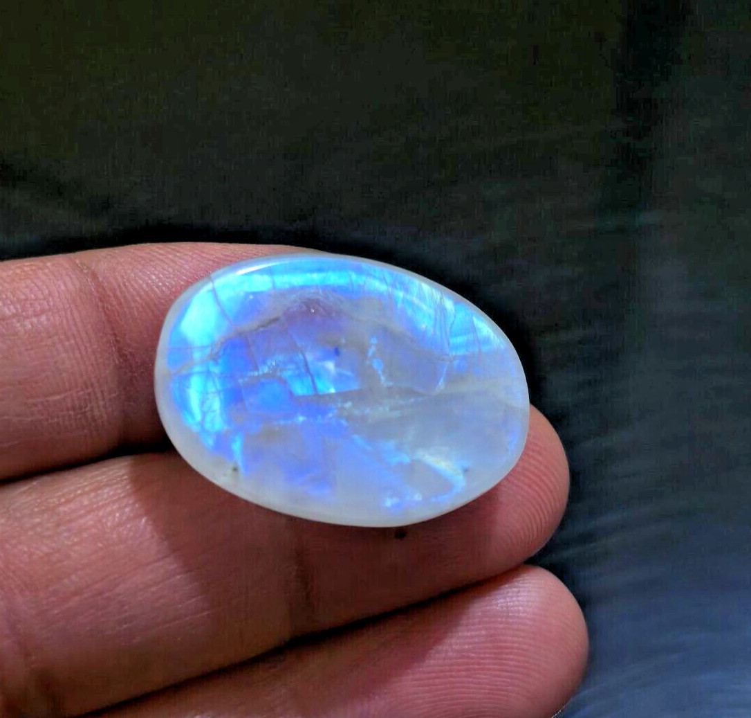 50.15 Crt Beautiful Huge Rainbow Moonstone Oval Shape Loose Gemstone For Jewelry