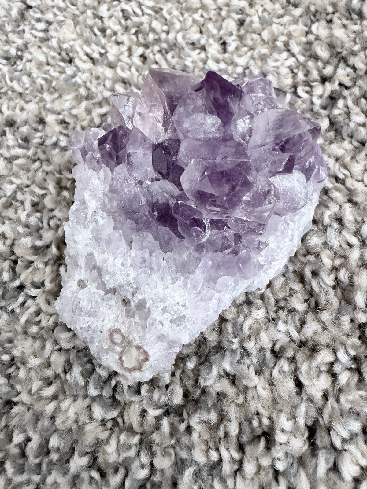 Natural Amethyst Raw Flat Based Crystal Cluster 7 Oz, Origin Unknown