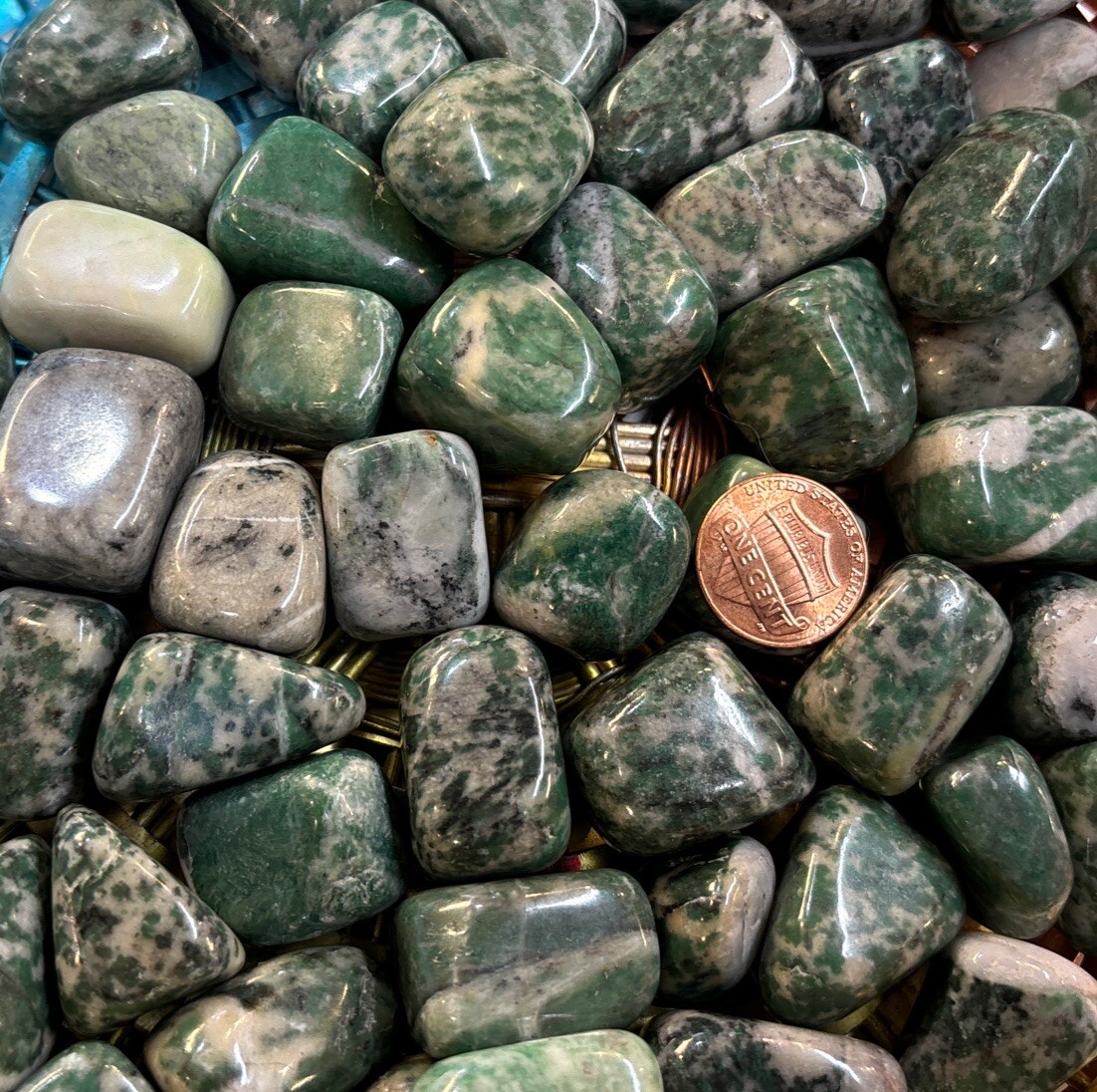 1 Piece Tumbled Rich Jade Average Size 12 Grams