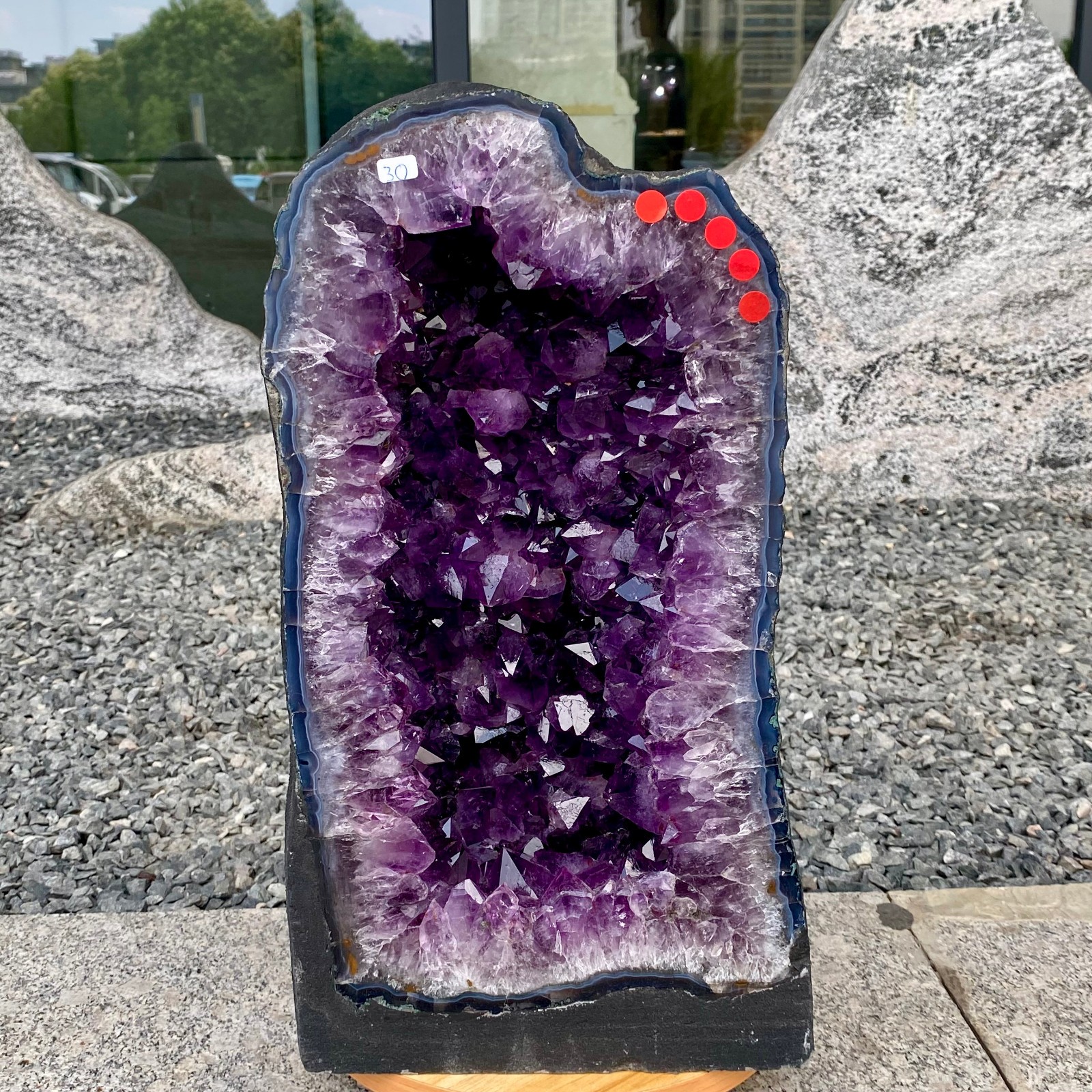 65LB Natural Amethyst Geode Quartz Crystal Cluster Cathedral Energy healing
