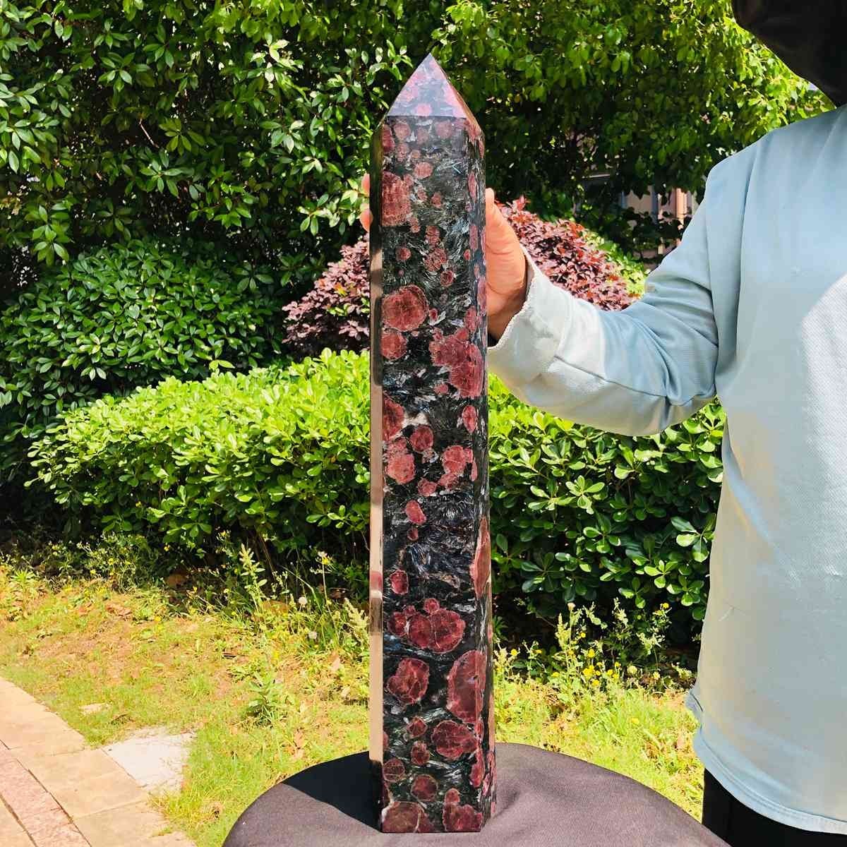 16.91LB Natural Fireworks and stone Polished Crystal Tower/point healing