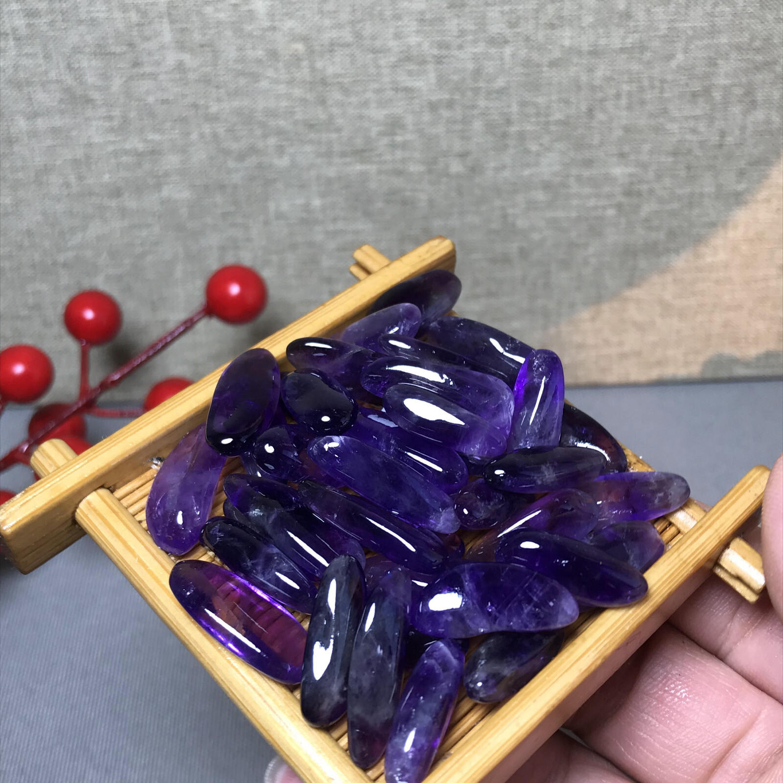 40pcs Natural Dreamy amethyst Crystal gemstone Polish Mineral Specimen A5604